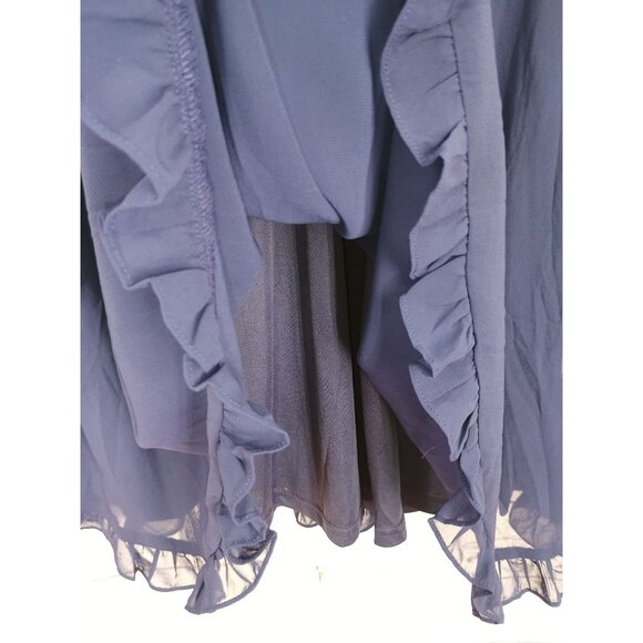 Chicsoul Long Sleeve Navy Blue Ruffle Hem Layered Dress Size 1X - Picture 4 of 8